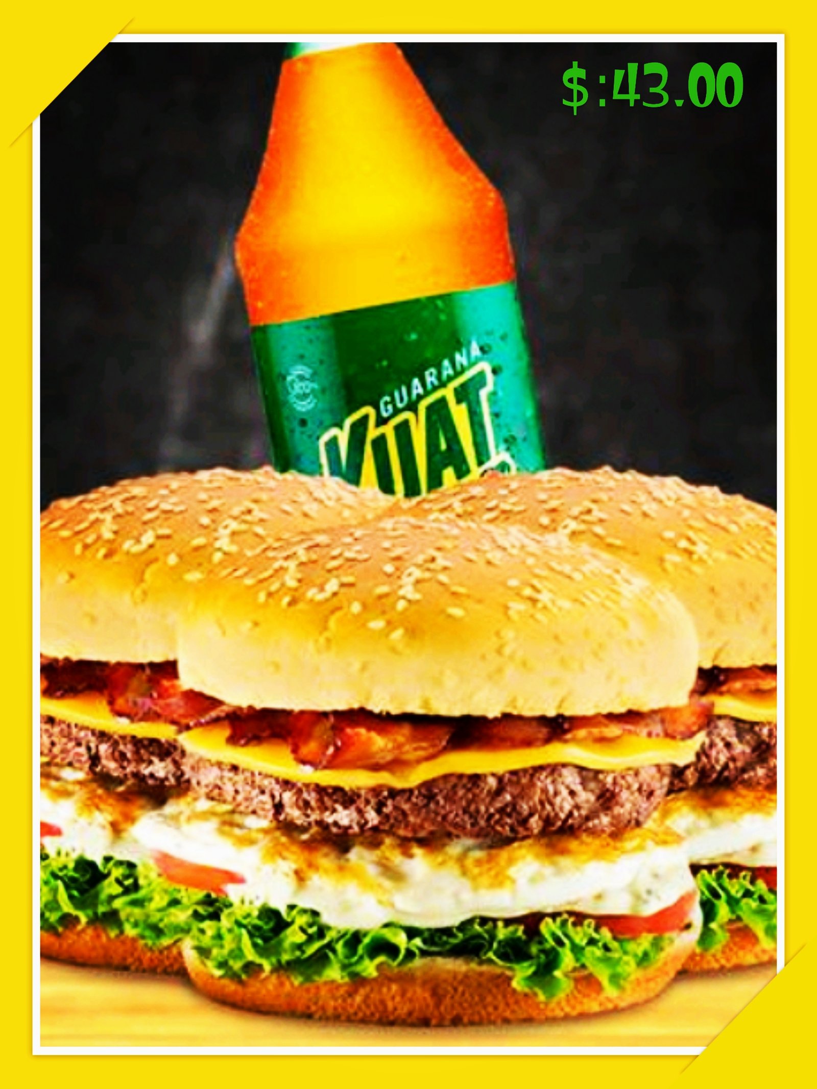 3 x burguer + fanta ou kuat 1 litro